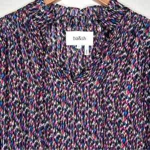 ba&sh sheer blouse with metallic stripe XS